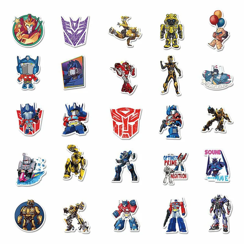 50 шт. водонепроницаемые наклейки-трансформеры для телефона или холодильника