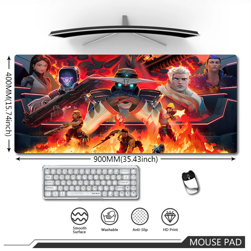 

Computer Gaming Mouse Pad Large Valorant Mousepad Pc Gamer Accesorios Table Pads Soft Locking Edge Mats Notebook Desk Mat XXL