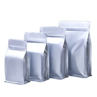 50pcs silver aluminum foil ziplock bag stand up blackout food packaging bags reclosable snack candies coffee bean storage pouch