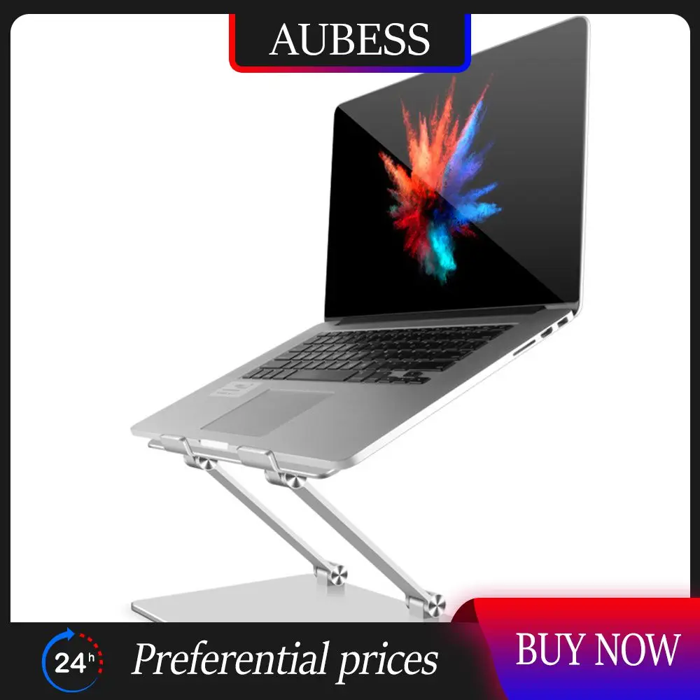 

Silver/grey Notebook Holder All Equipped With Anti-slip Silicone Pads Computer Parts Adjust Sight Level Aluminum Alloy Material