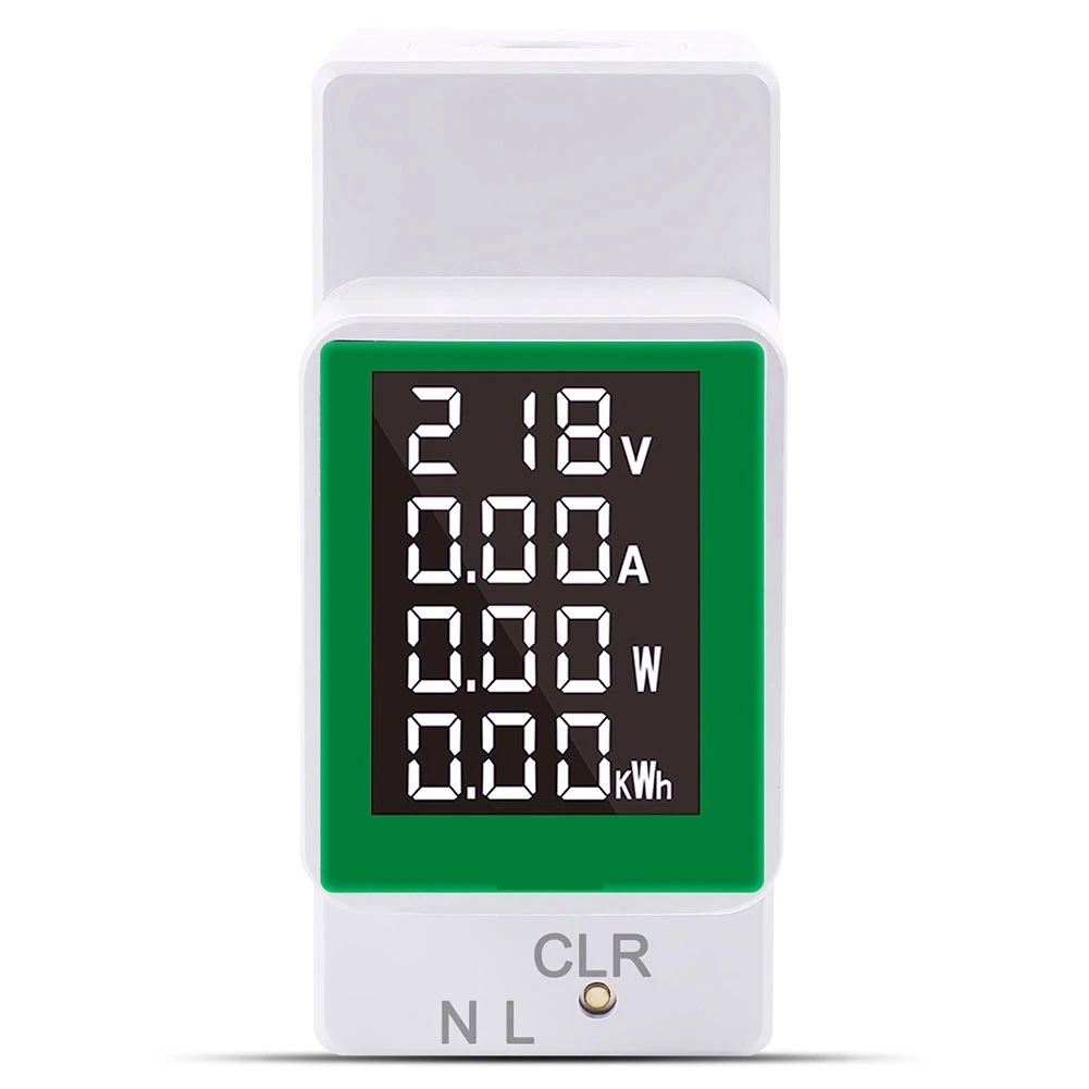 

Din Rail Wattmeter Voltmeter Ammeter Powers Meter AC50-300V Volt Amp Powers Factor Time Energy Voltage Current Monitor