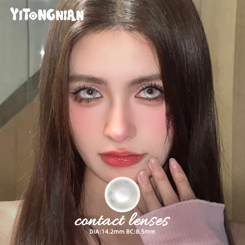 Цветные контактные линзы YI TONG NIAN 2 шт./1 пара полулетний Размер женские большие