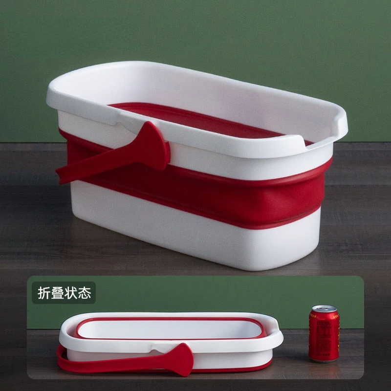

12L Large Capacity Collapsible Bucket Rectangular Washing Mop Cleaning Bucket Outdoor Fishing Car Washing Bucket Mop Bucket