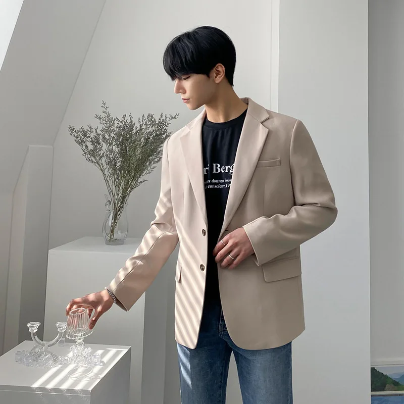 Мужская Осенняя однотонная куртка в стиле ретро