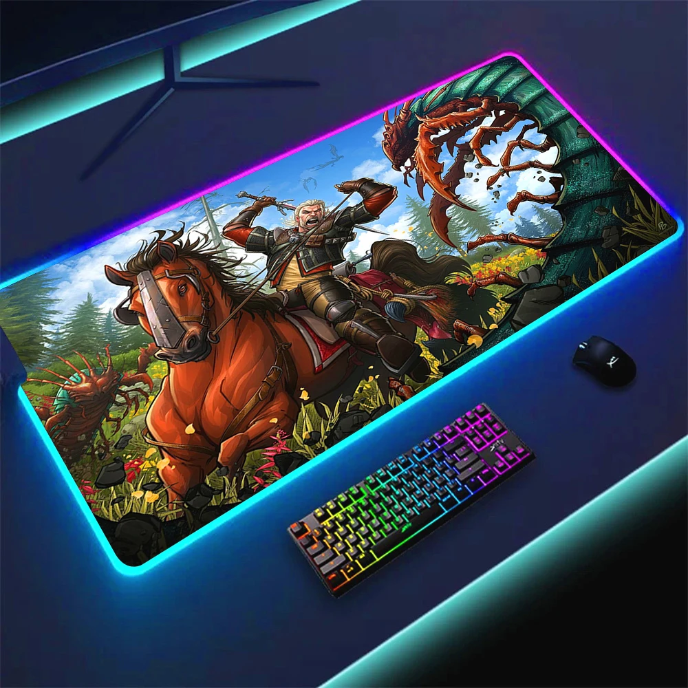 Коврик для мыши RGB 40x90 см W-Witchers 3 красочный коврик игровые коврики светодиодные
