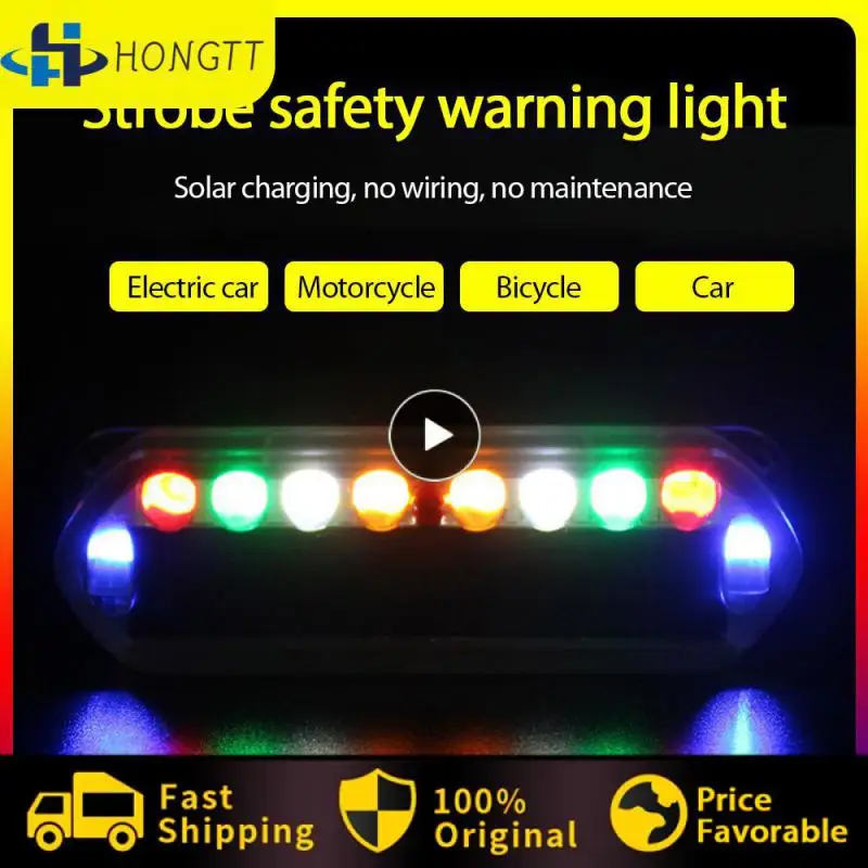 

Solar Shockproof Safety Warning Light High Brightness Led Tail Light Waterproof Tail Light Car Accessories Bicycle Light