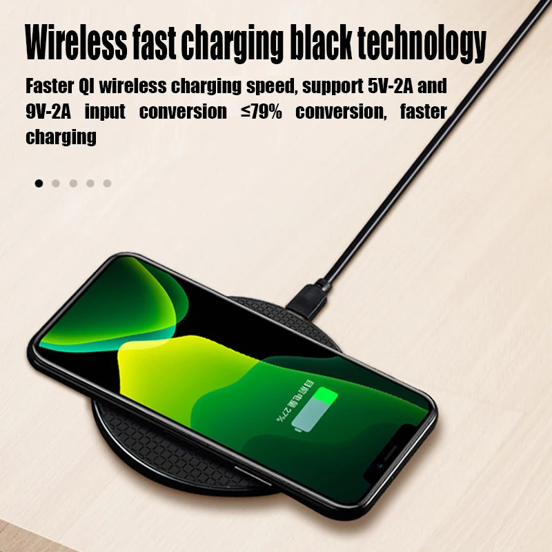 qi wireless fast charger ultra thin metal pad 10w wireless fast charger for iphone13por huawei android samsung s9 note8 adapter free global shipping