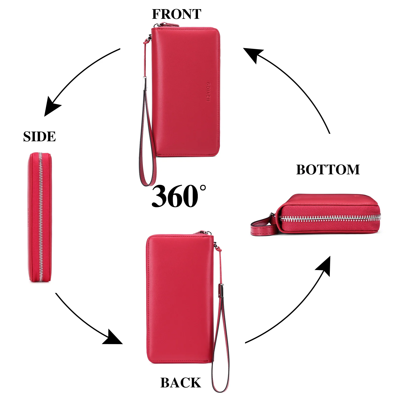 New Women Genuine Leather Handbags Female Multifunctional Large Capacity Wristbant Bags Fashion Wallet For Ladies Phone Purse