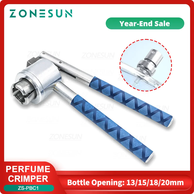 

ZONESUN Perfume Bottle Crimper Stainless Steel Manual Spray Vial Capping Top Seal Capping Tool 13 15 18 20mm ZS-PBC1