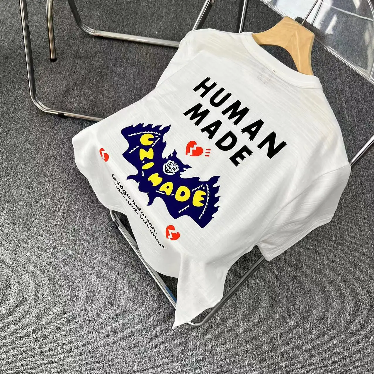 

Human Made T-shirt Men Women 1:1 Bat Cartoon Print Short Sleeve Human Made T-shirt