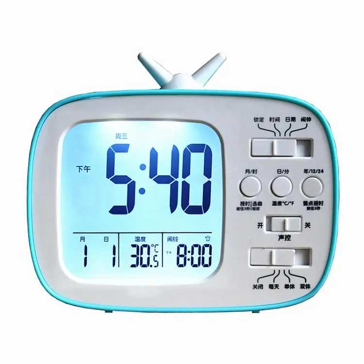 

Silent Multi Function Alarm Clock Creative Led Digital Electronic Student Alarm Clock Zegar Z Projektorem Home Decor OO50AC