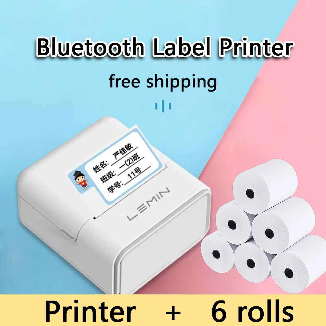 

LEMIN L1S Wireless Label Printer Portable Pocket Label Printer Bluetooth Thermal Label Maker Fast Printing Home Use Office
