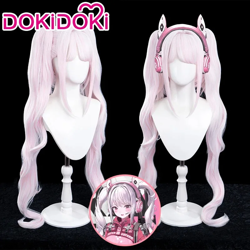 Фото В НАЛИЧИИ Alice Viper Zeroo Twoo Wig Game GODDESS OF VICTORY: NIKKE DokiDoki Alice Women Cute Pink Wig Christmas Alice Earphone №1