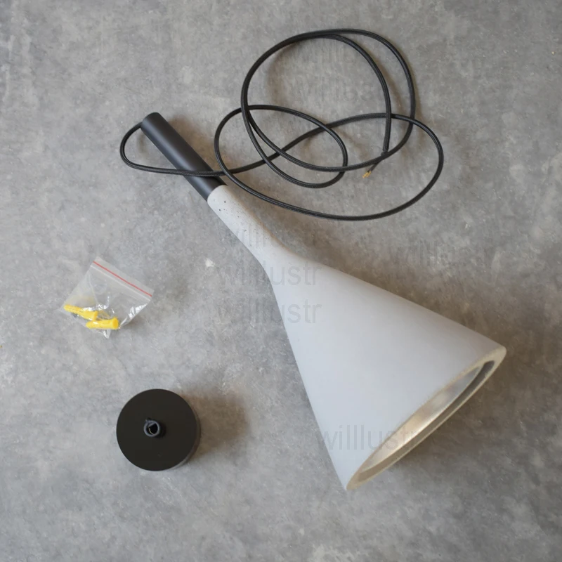 Ручная работа Подвесная лампа из цемента Бетонный светильник для ресторана, отеля, кухни, столовой, прикроватной тумбочки, кафе, магазина. Потолочная люстра. Освещение.