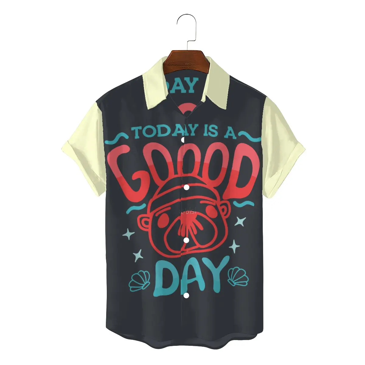 

Pascal Good Day Men Hawaii Shirts Animal Crossing Pocket Camp Square Neck Tops 3D Shirt Funny Top Quality Birthday Gifts