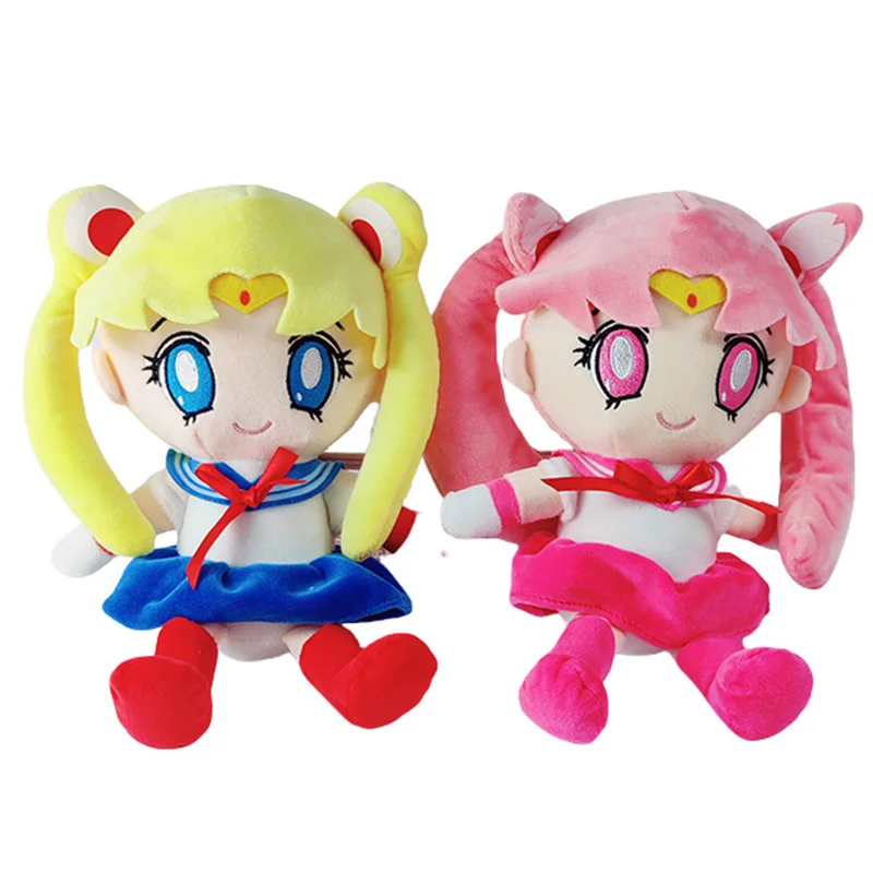 Фото Плюшевая игрушка Сейлор Мун, мультяшная аниме-кукла Сейлор Чиби Мун, милая аниме-атрибутика, настольное украшение, подарок на день рождения другу. №1