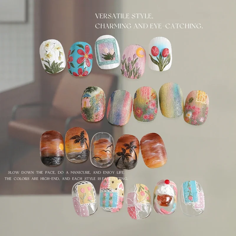 12-цветная резьба по масляной боли текстура гель-лак для ногтей скульптура