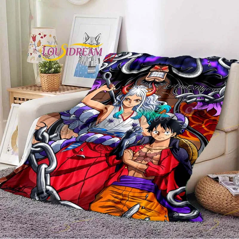 Conjunto de cama One Piece Luffy Chapéu de palha Piratas Preto Anime  Estampa 3D 3 peças Capa de edredom macia - S_AU-_Double_180x210 cm