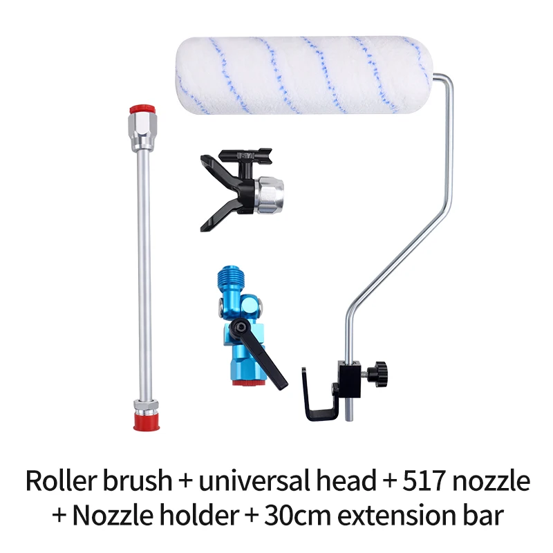 

Безвоздушный валик для покраски с ручкой, насадкой 517 и вращающимся шарниром, удлинитель 30 см, для декоративной отделки стен