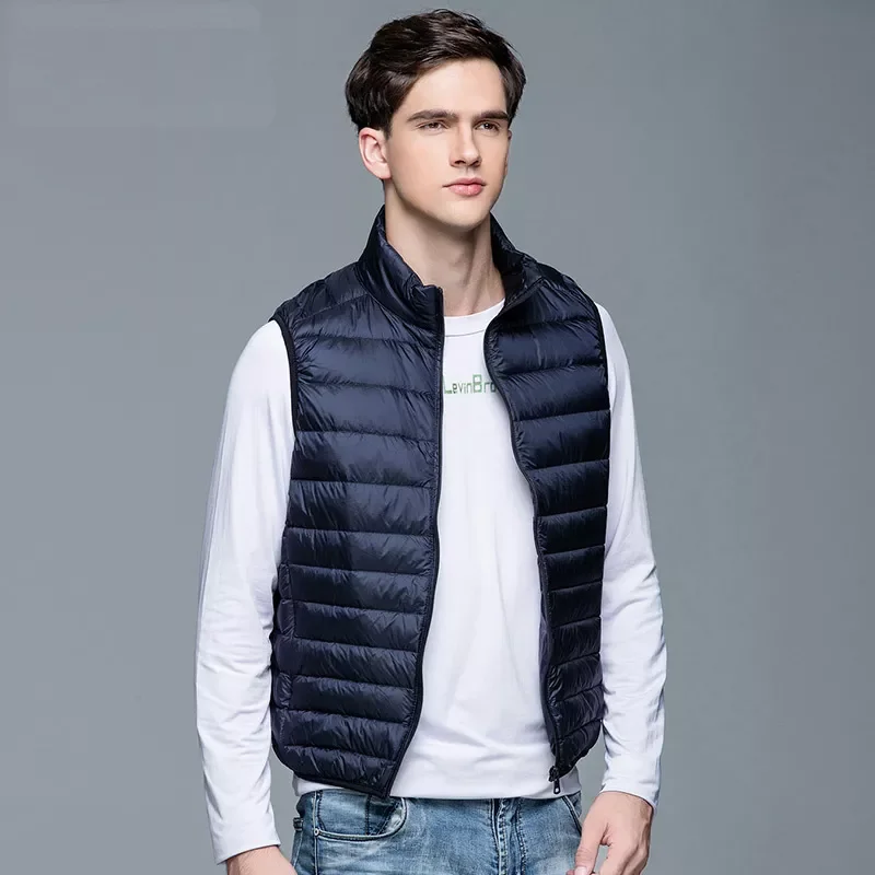 2022New New Men's Winter Coat 90% White Duck Down Vest Portable Ultra Light Sleeveless Jacket Portable Waistcoat for Men