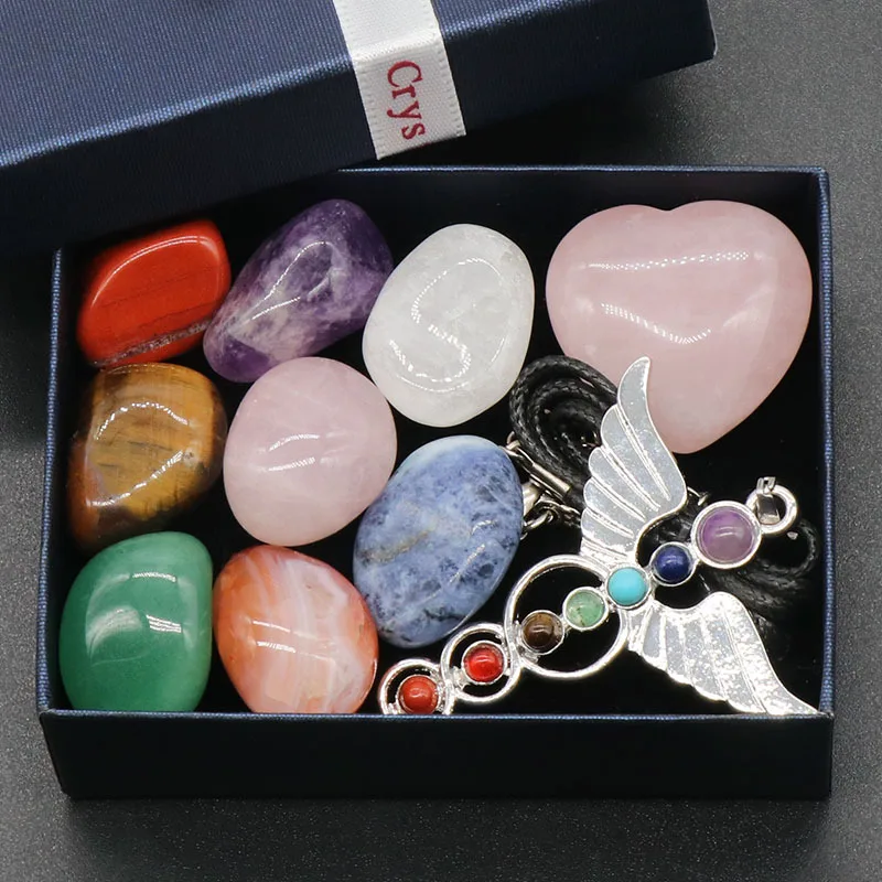 10/14PCS Natural Stones Crystal Gemstone Chakras Healing Quartz Mineral Ornaments Energy Stone Home Decoration |