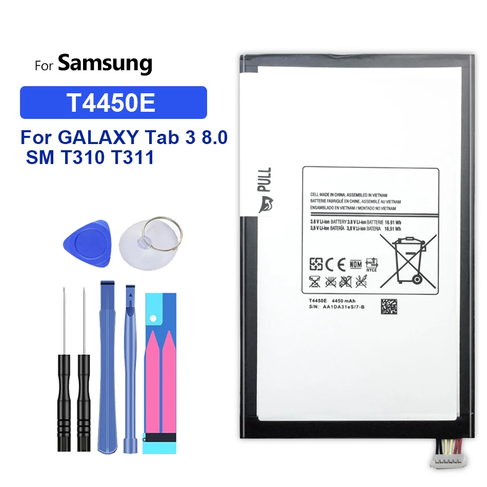 

Tablet Li-Polymer Battery For Samsung GALAXY Tab 3 Tab3 8.0 T310 T311 T315 SM-T310 SM-T311 SM-T315 T310 Battery 4450mAh T4450E