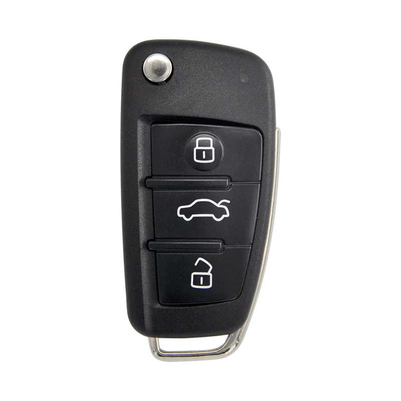 

Чехол для автомобильного ключа с дистанционным управлением Okey, Сменный Чехол для Audi A2, A3, A4, A6, A6L, A8, Q7, 3 кнопки без логотипа, чехол для автомобиля
