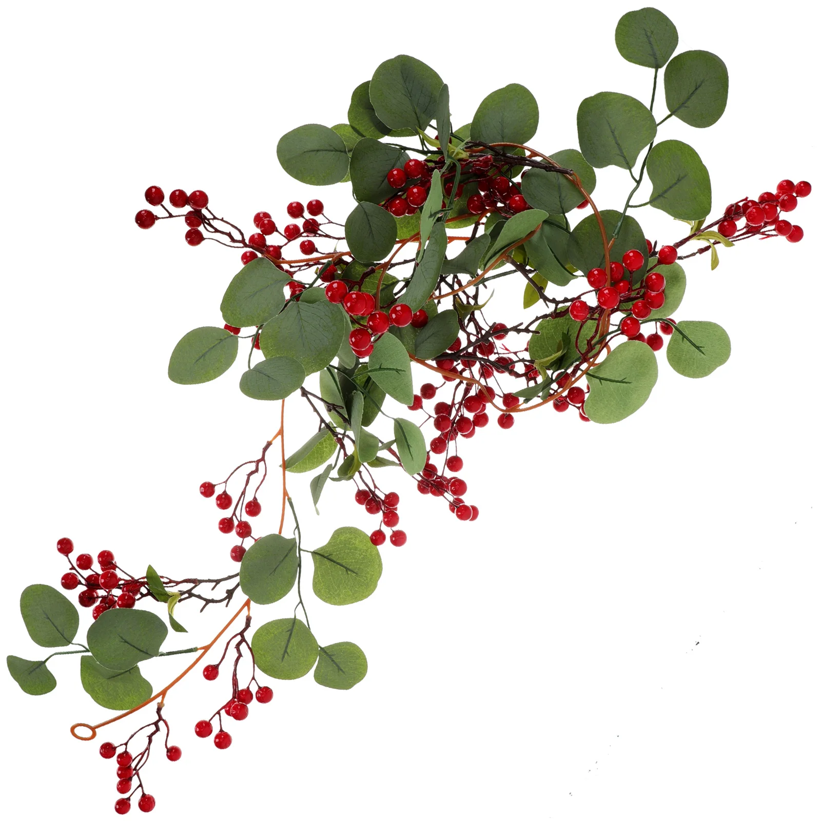 

Hanging Garland Artificial Fake Simulation Leaves Vine Decor Rattan Leaf Berry Eucalyptus Holly Garlands Twig Rustic Red