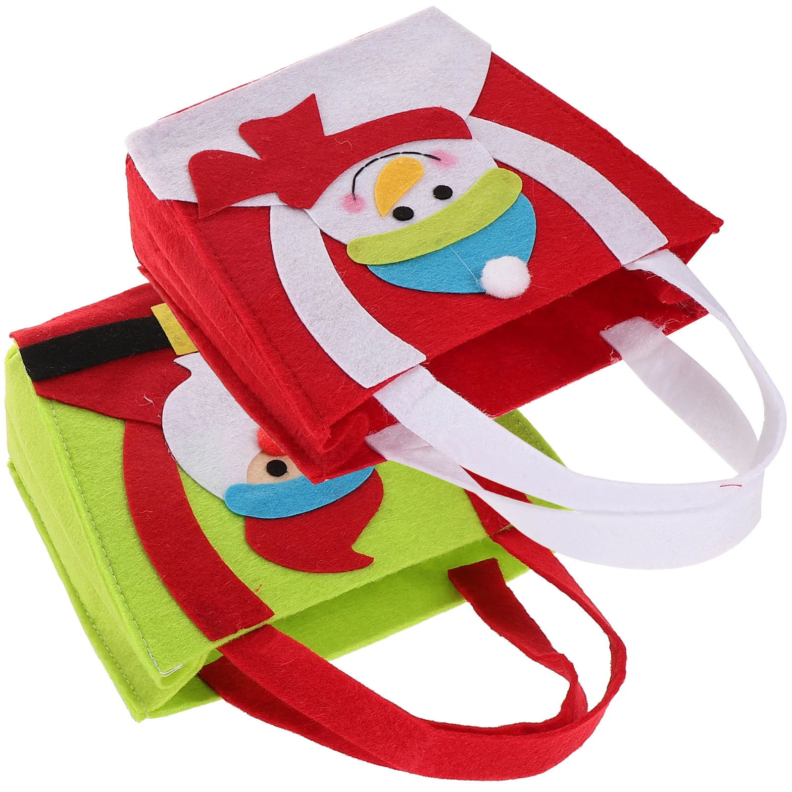 

2 Pcs Goodie Bags Christmas Party Candy Tote Packing Treat Gift Non-woven Fabric
