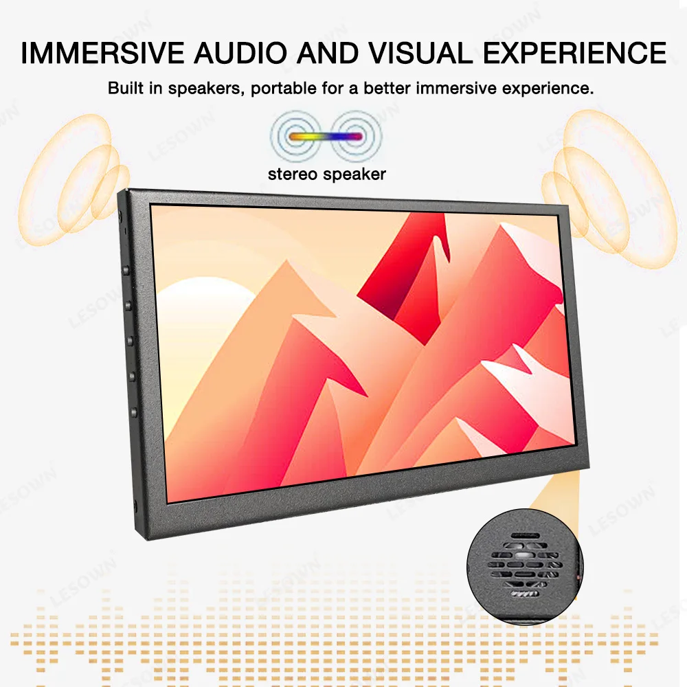 7-дюймовый мини-монитор LESOWN 1024x600 HDMI IPS-экран сенсорный экран 10 1 дюйма широкий