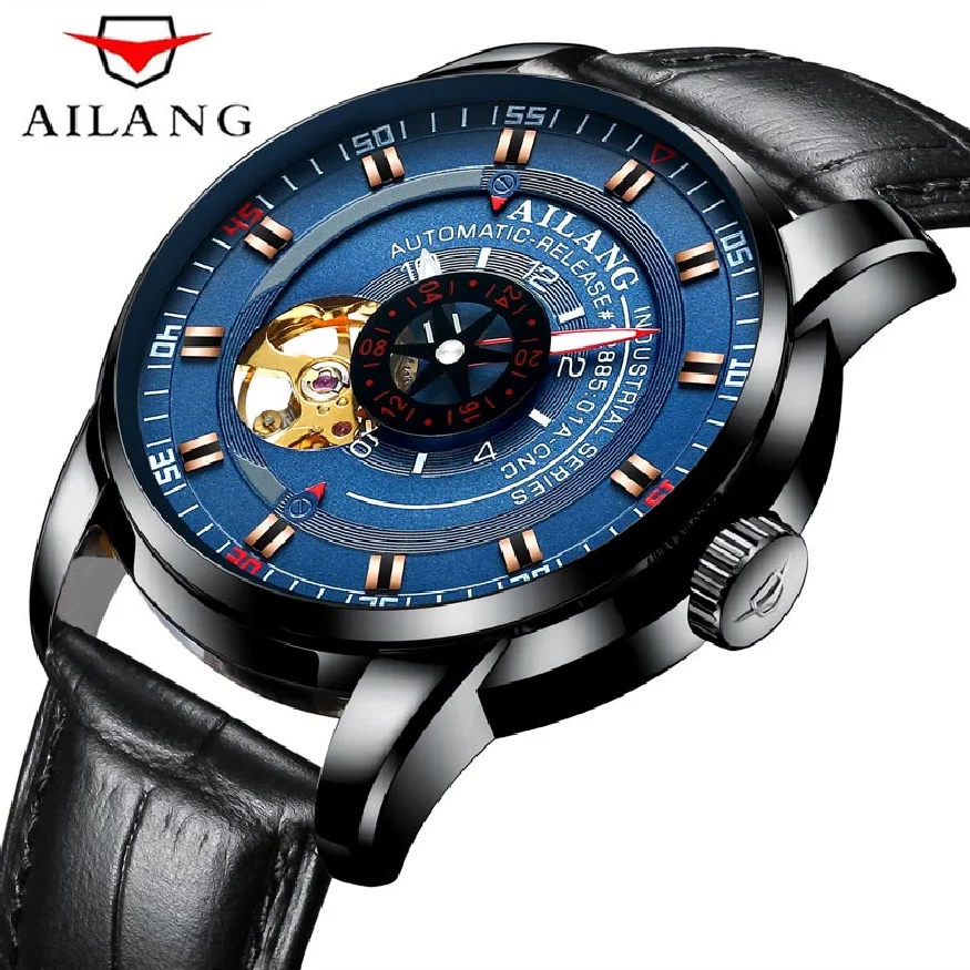 

Часы наручные AILANG Мужские автоматические, Роскошные водонепроницаемые светящиеся, с кожаным ремешком, 2023