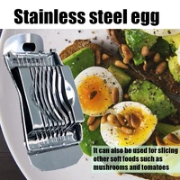 silver color easy to use and clean stainless steel boiled egg slicer section cutter mushroom tomato cutter kitchen novelty tool