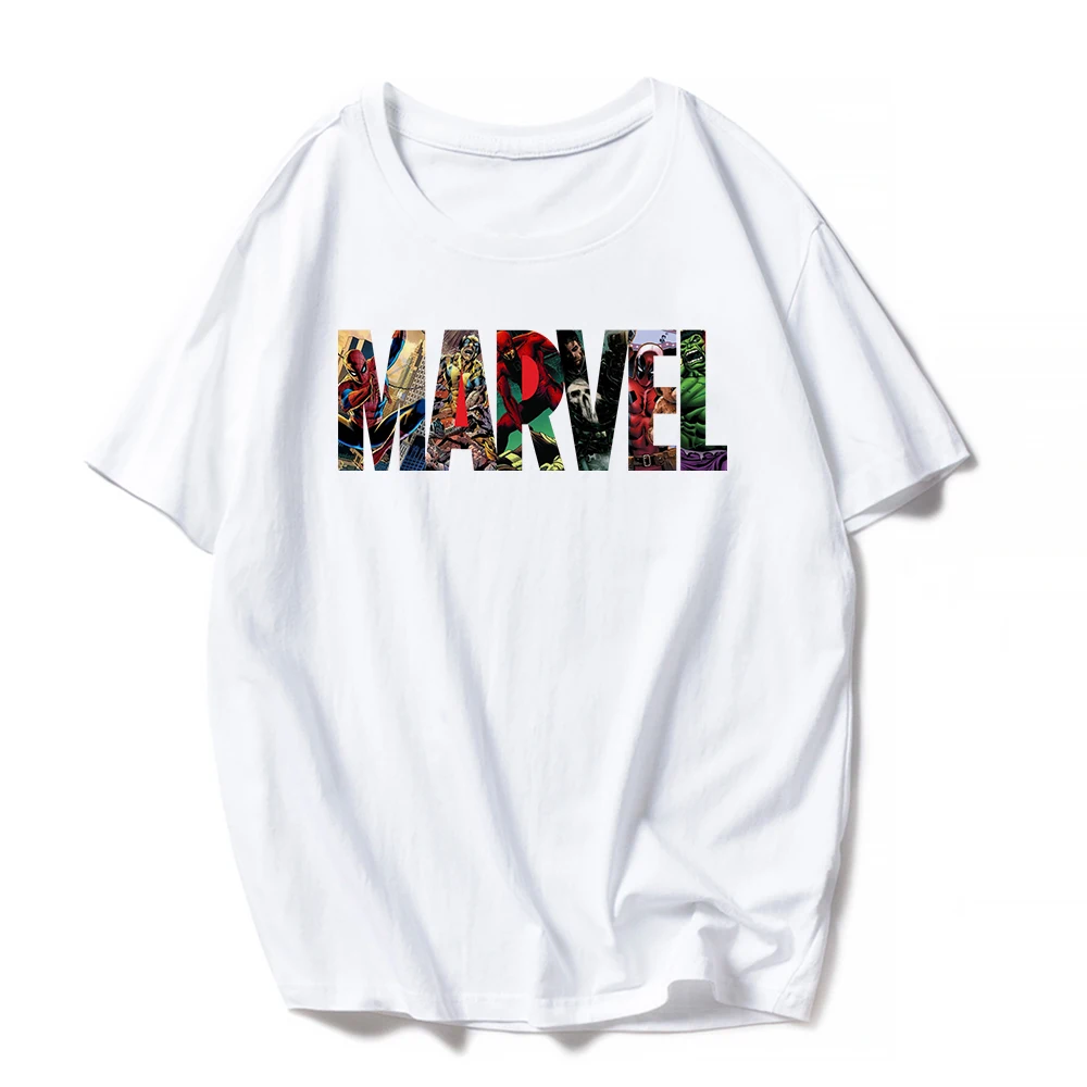 

MARVEL T-Shirt New Fashion Short Sleeves Casual Tshirt Women Marvel T Shirts Unisex Women Tops Tees Girlfriend Gift Dropship
