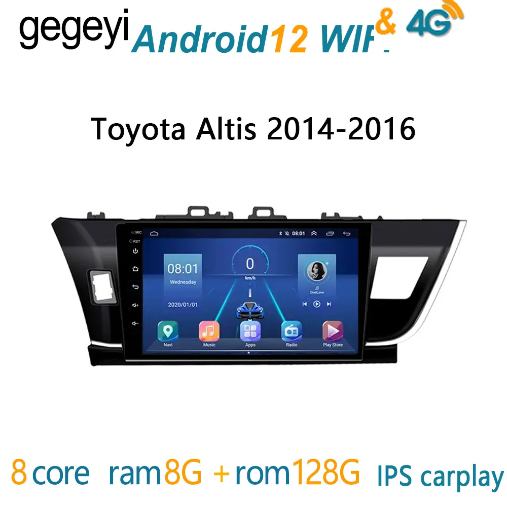 

8G+128G автомагнитола for Toyota Corolla Altis 2014 2016 магнитола для авто 2 din 2дин android андроид 1 дин навигатор для авто 2din рамка для магнитолы подголовник с монитором с экраном выдвижным экра carplay радиопри