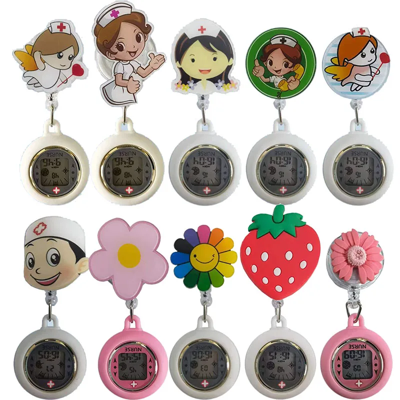 

10pcs/lot Nurse Watch Cute Electronic Display Medical Owl Men's and Women's Watches Digital Cartoon Stretchable Led Clock