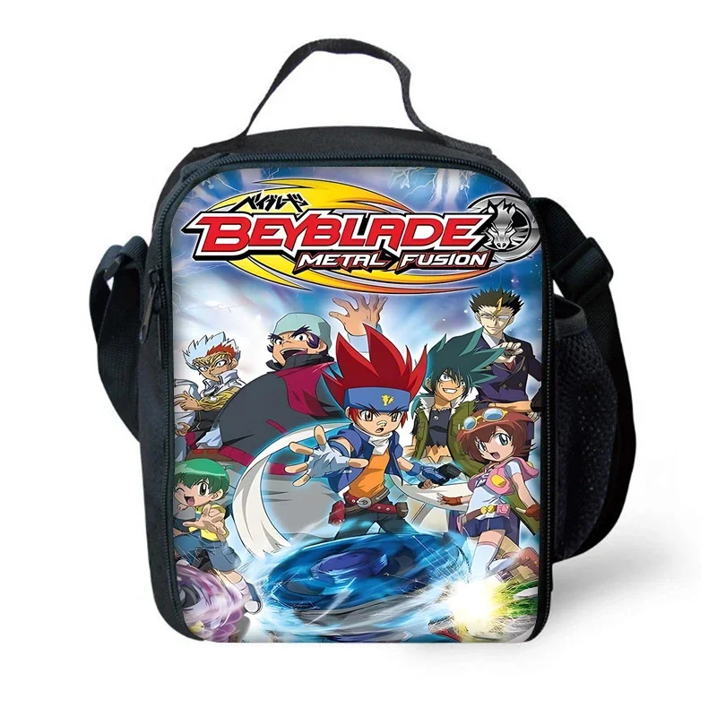 Фото Детская изолированная сумка большой емкости в стиле аниме Beyblade для мальчиков и девочек, студенческий многоразовый термохолодильник для пикника на открытом воздухе, ланч-бокс №3