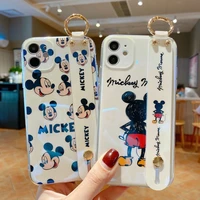 disney mickey mouse blu ray with wrist strap holder phone cases for iphone 13 12 11 pro max mini xr xs max 8 se 2020 back cover