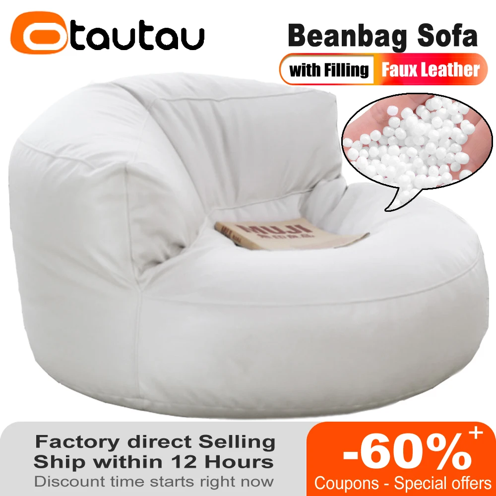 With Filling Corner Beanbag Sofa Ottoman Pouf Salon Relax Recliner Couch Sac Sf013