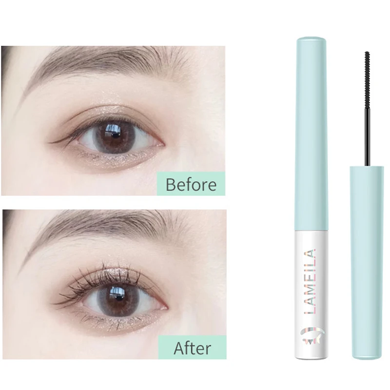 

1Pc Mascara Waterproof Slim Long Curl Is Not Easy To Blend Elongated Extremely Fine Long Lasting Natural Fine Brush Mascara