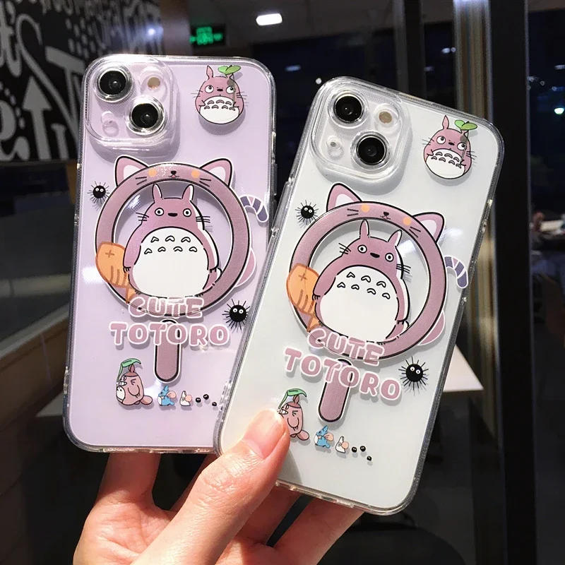 Cartoon Hot T-Totoros Magsafe Magnetic Phone Case for iPhone 16 15 14 13 12 11 8 7 Plus Pro Max X XR XSMax Soft Clear Tpu Cover
