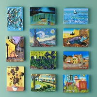 world famous painting three dimensional van gogh resin refrigerator magnet creative photo magnet decorative message magnet