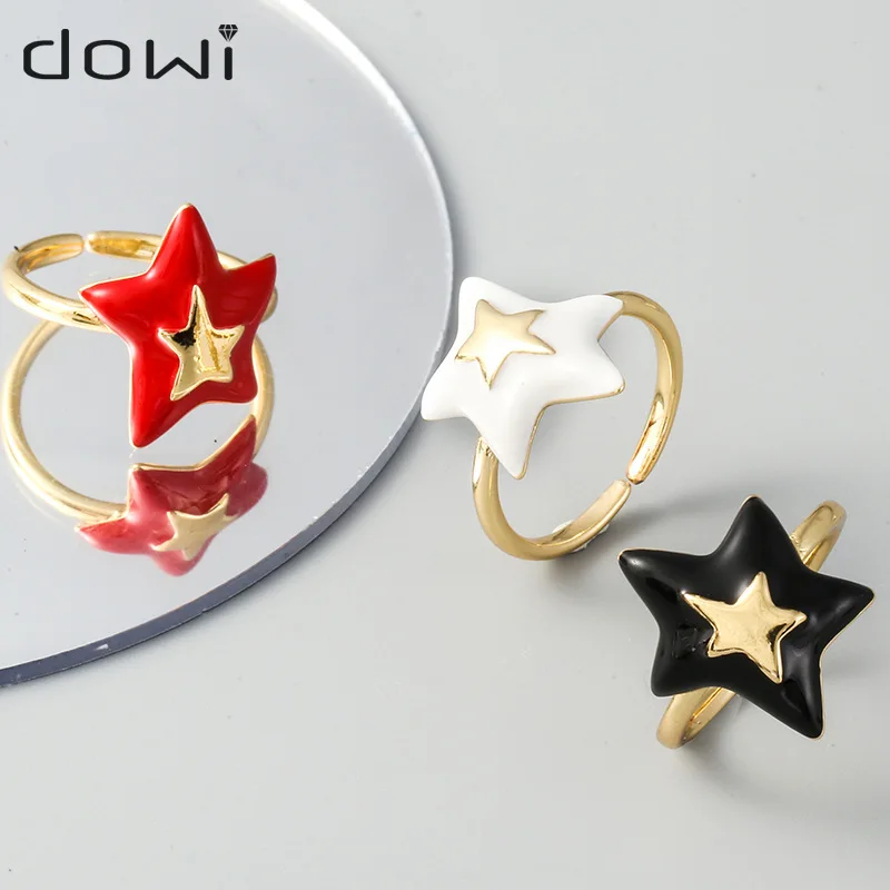 

Dowi Drop Oil Color XINGX Brass Gold Plated Ring Ring for Men and Women