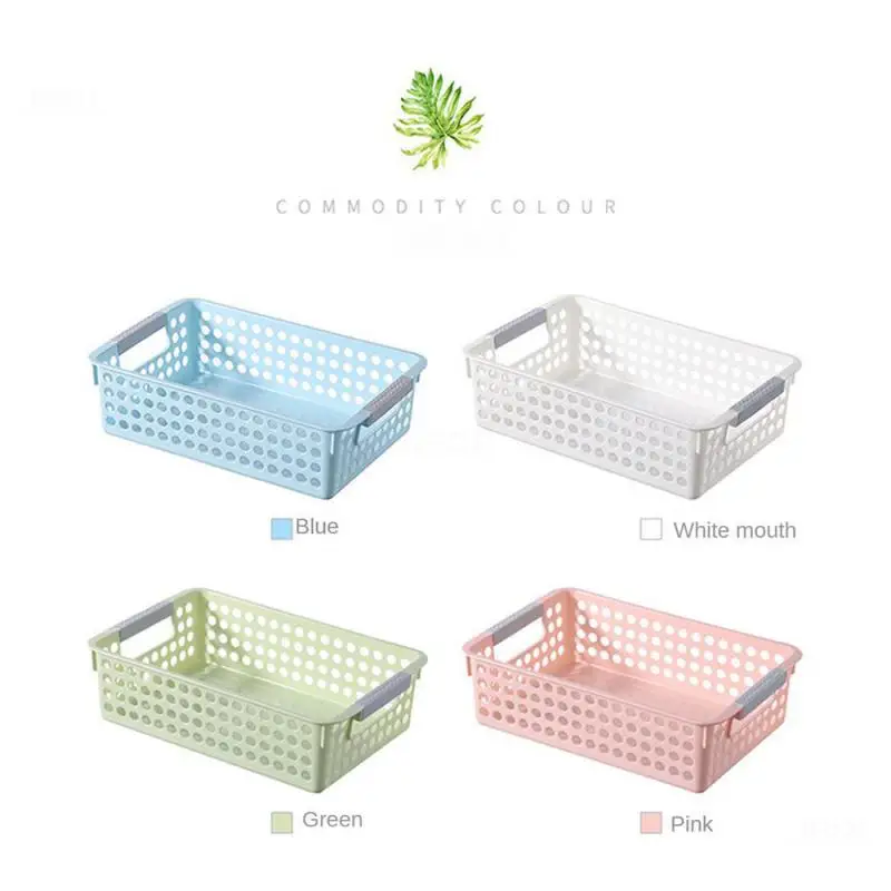 Pp Plastic Box Save Space Household  Tools Blue/white/pink/green Cosmetic Storage Basket Home Use Storage Organizer Storage Box images - 6