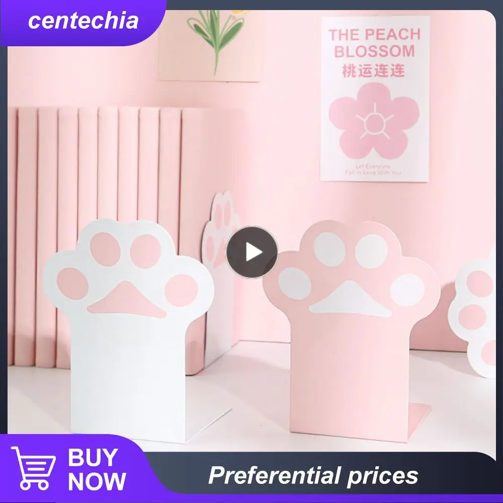 

Cat Paw Bookshelf Non-slip Desktop Supplies Bookcase Book Support Book Stand Super Load-bearing Cute Baffle Metal Cartoon