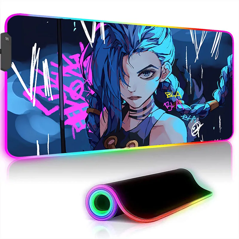 

Arcane League of Legends RGB коврик для мыши с клавиатурой в стиле аниме