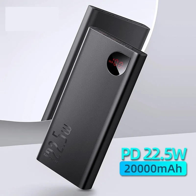 

NEW 22.5W Power Bank 20000mAh Portable Fast Charging Powerbank Type C PD Qucik Charge Poverbank External Battery Charger