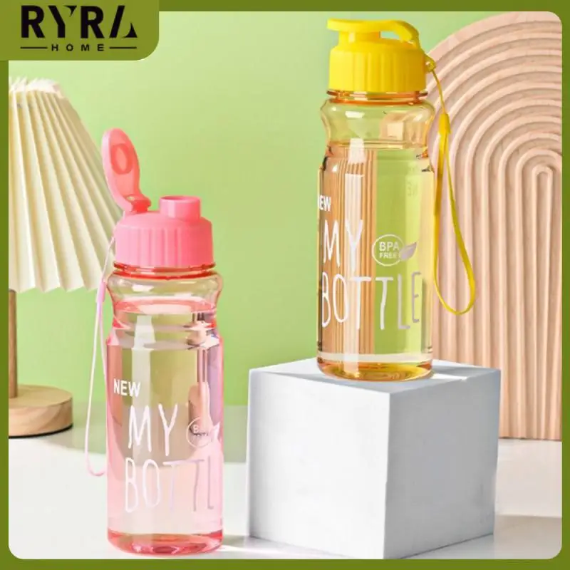 

650ml Cold Water Cup Outdoor Sports Kettle Color Transparent Large Capacity Water Bottle Portable Wholesale Gift Plastic