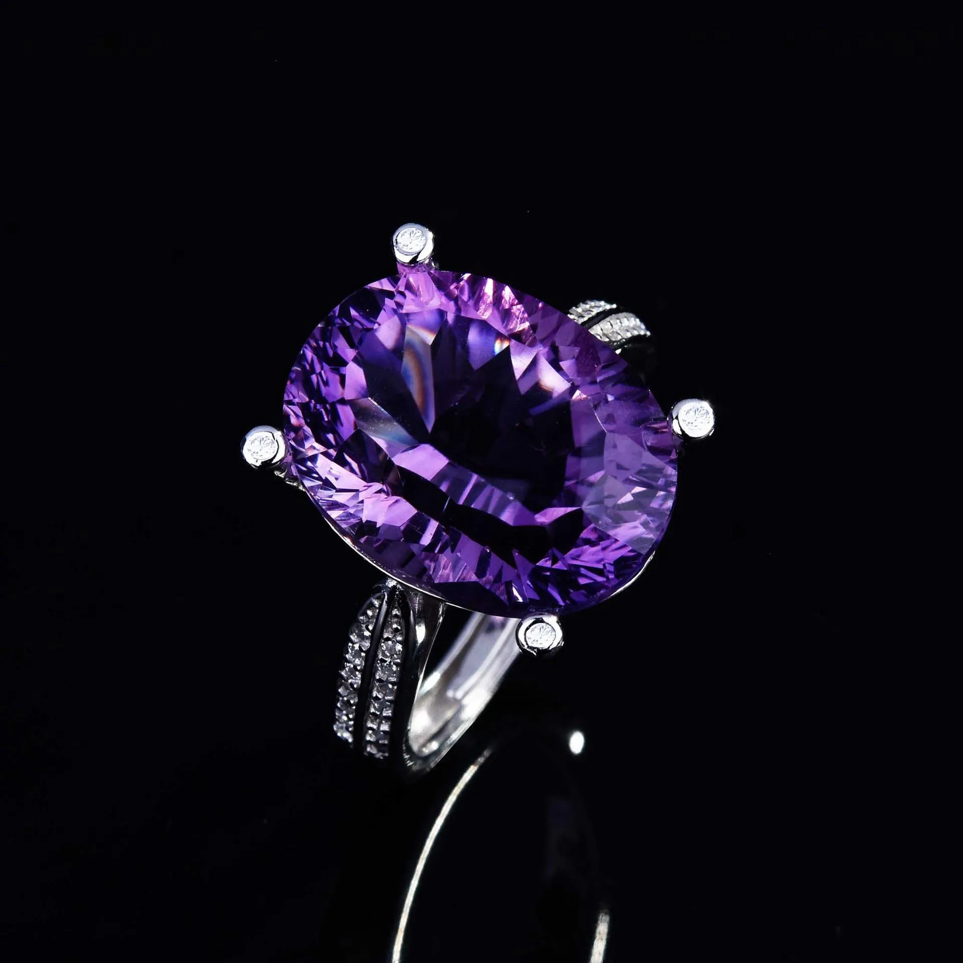 

Silver S925 Sterling Origin Amethyst Ring for Women Anillos De Purple Topaz Gemstone Bizuteria 925 Silver Jewelry Rings Box