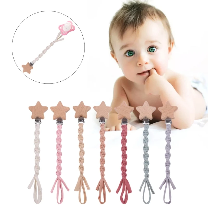 

Crochet Pacifier Chain for Baby Pentagram Crochet Pacifier Rope Pacifier Clip Chewing Toy Organizer Newborn Shower Wholesale