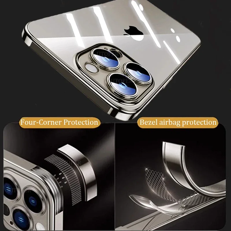 Мягкий чехол из ТПУ с покрытием высокой прозрачности для IPhone 16 15 14 13 12 11 Pro Max Plus